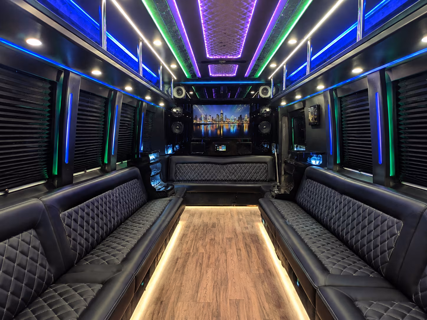 north port 25 passenger party bus interior