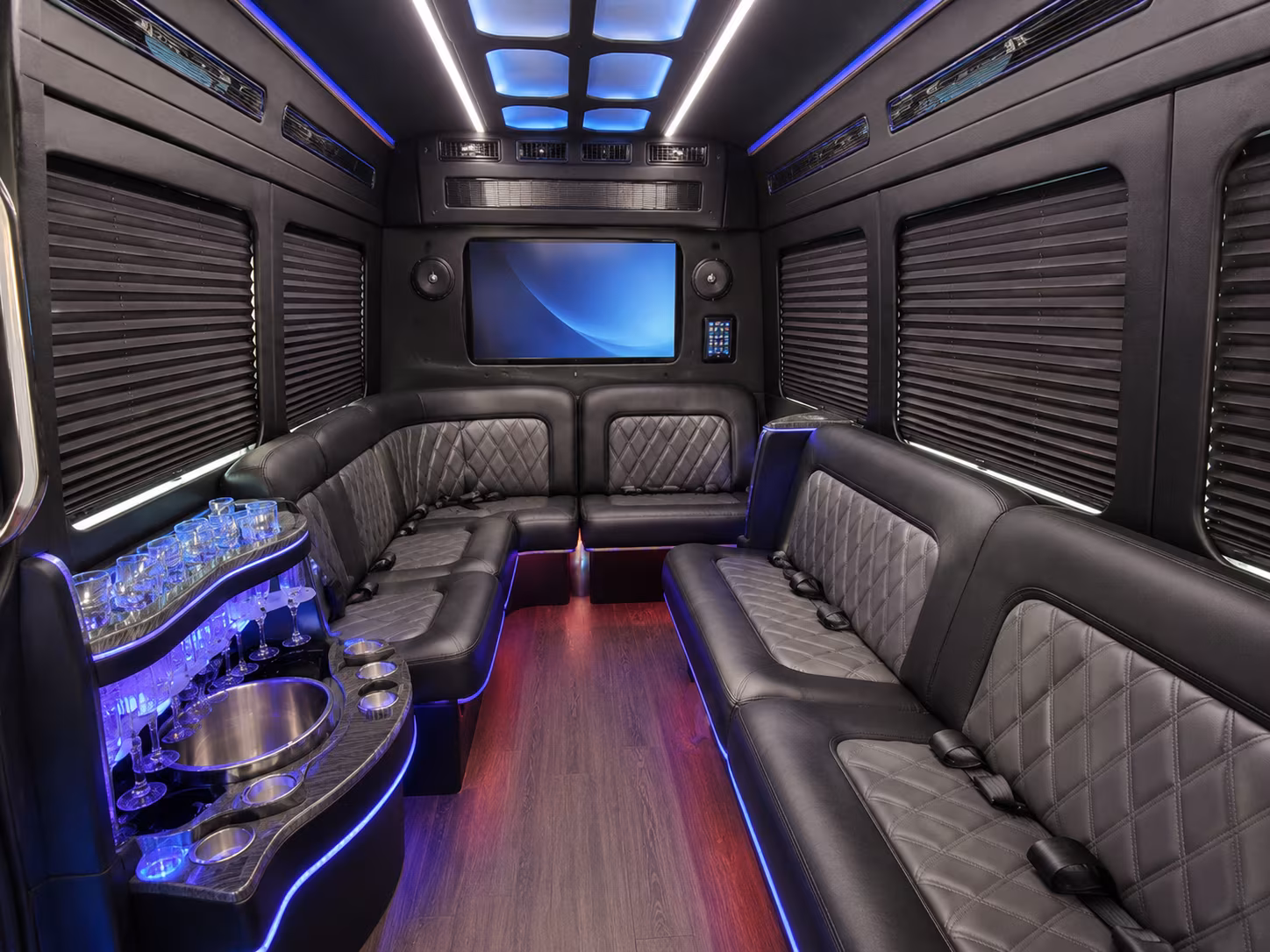 north port 56 passenger charter bus inside